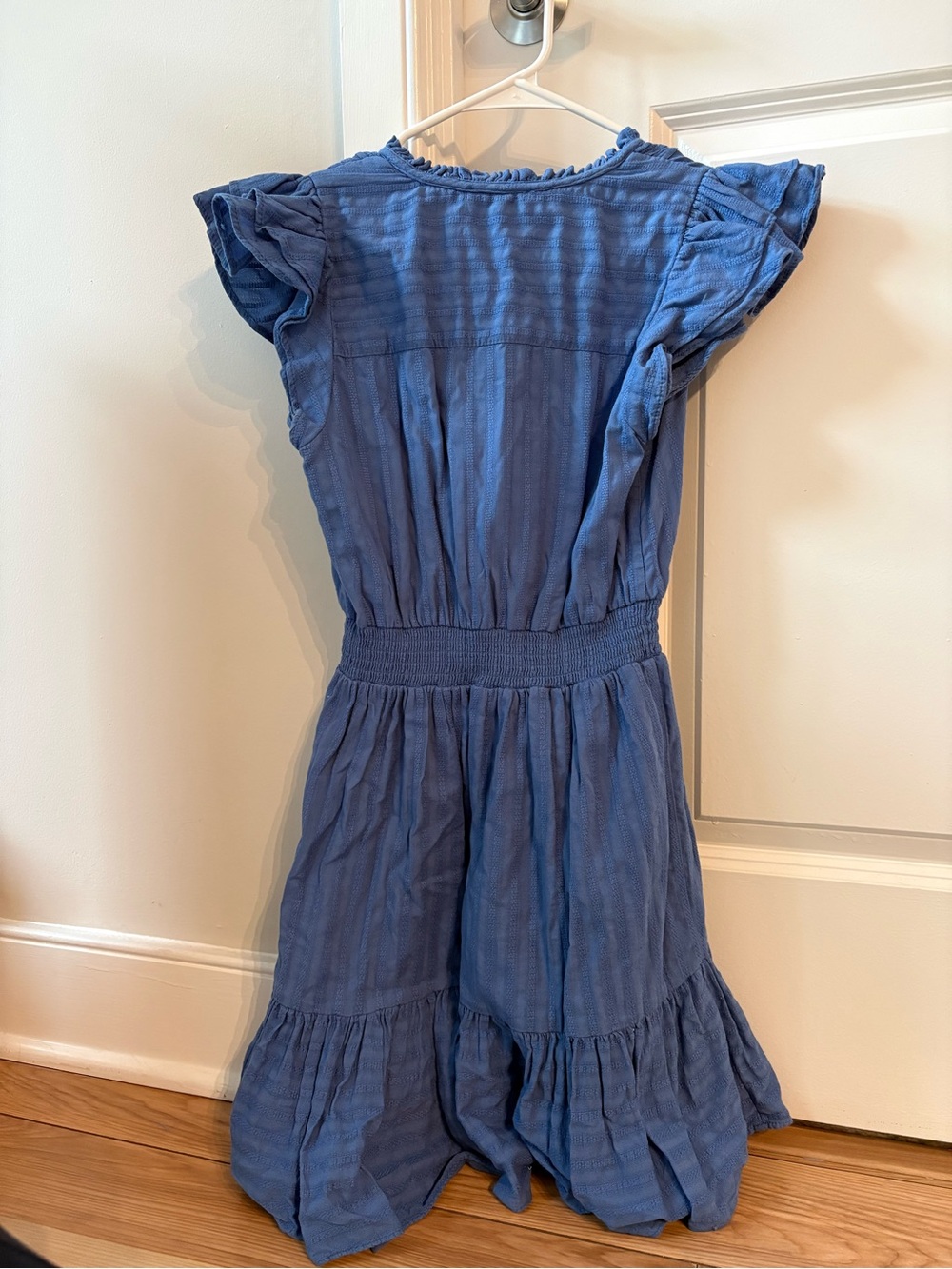 1. State Blue Ruffle-Sleeve Mini Dress - Picture 3 of 4